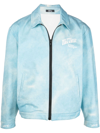 Msftsrep Water-print Regular-fit Cotton Jacket In Blue