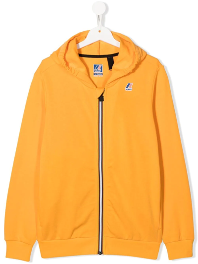 K-way Teen Hooded Zip-up Jacket In Orange