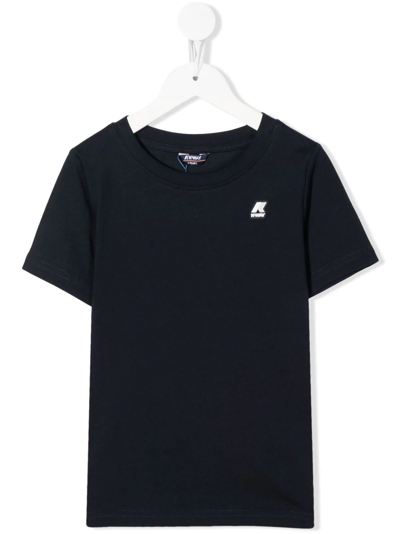 K-way Kids' Logo Patch T-shirt In Blue