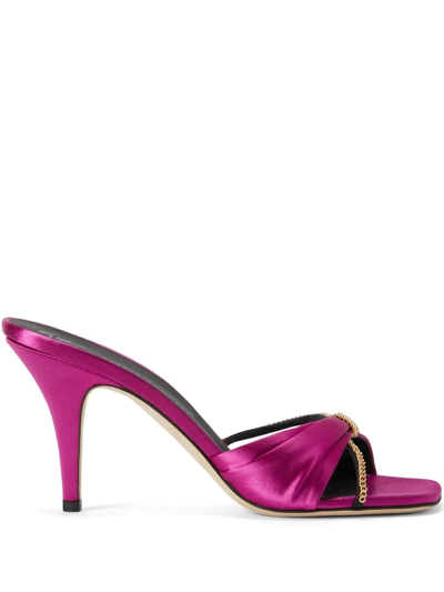 Giuseppe Zanotti Symonne Satin Sandals In Fuxia