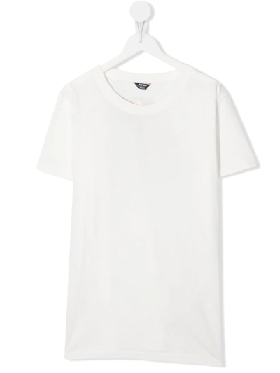 K-way Teen Logo-print Cotton T-shirt In White