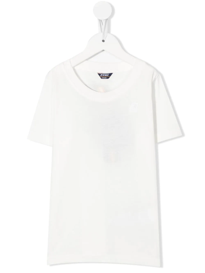 K-way Kids' Logo Print T-shirt In White