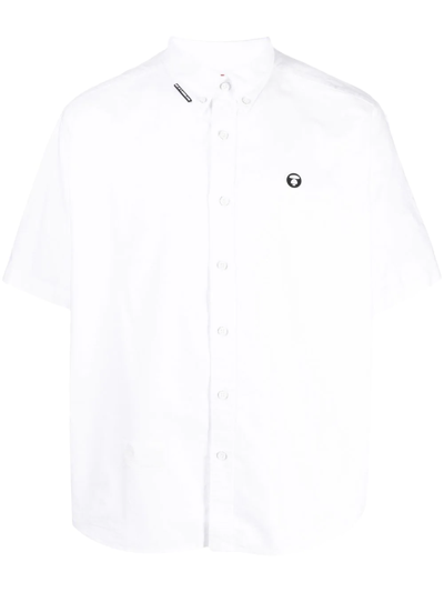 Aape By A Bathing Ape Logo-patch Button-down Shirt In White
