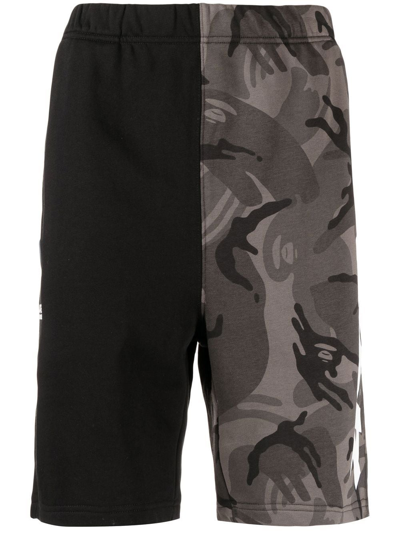 Aape By A Bathing Ape Camouflage-print Contrast Bermuda Shorts In Black