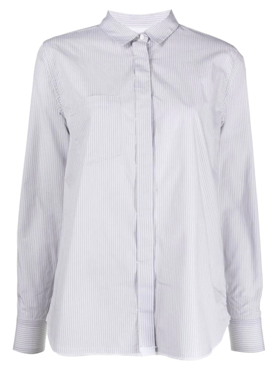 Kristensen Du Nord Striped Cotton Shirt In Grey