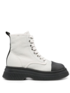 Ganni Creepers Textile Lace Up Boot Egret Size 42 In Grey