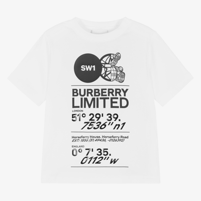 Burberry Kids' Boys White Montage Logo T-shirt