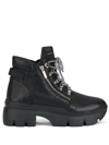 Giuseppe Zanotti Women's Apocalypse 20 Lug Sole Double Zip Platform Hiking Boots In Black