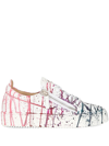 Giuseppe Zanotti Women's Paint Splatter Leather Platform Sneakers In White