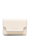 Marni Tri-fold Leather Wallet In Neutrals