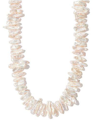 A Sinner In Pearls Pearl Wide Choker Necklace In White
