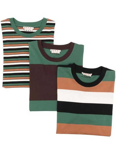 Marni Striped Crew Neck T-shirt In Multicolor