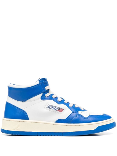 Autry Contrast-panelled Hi-top Sneakers In Blue