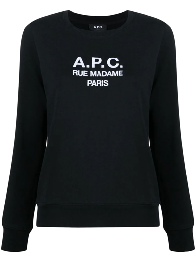 APC TINA LOGO-EMBROIDERED COTTON SWEATSHIRT