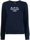 Apc Tina Logo-embroidered Cotton Sweatshirt In Blue