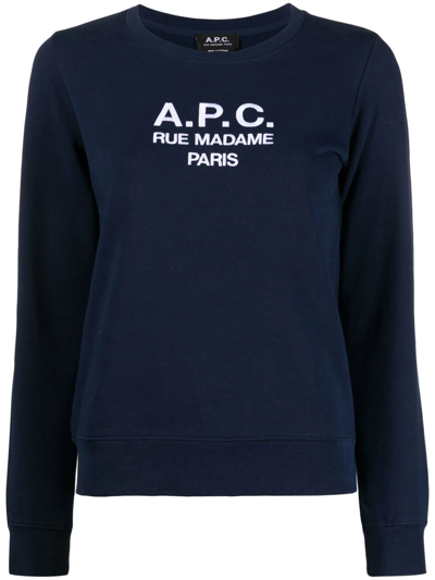 APC TINA LOGO刺绣棉卫衣