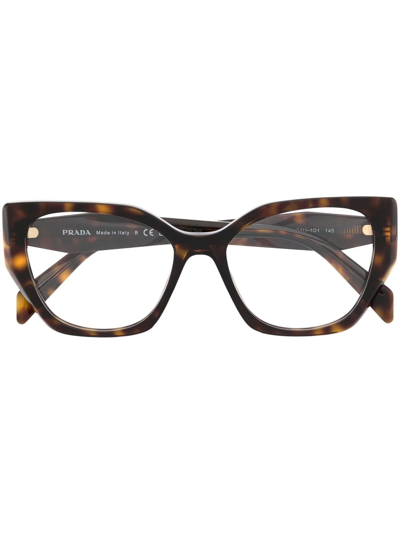 Prada Round-frame Glasses In Brown