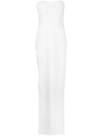 Monot Strapeless Tube Gown In White