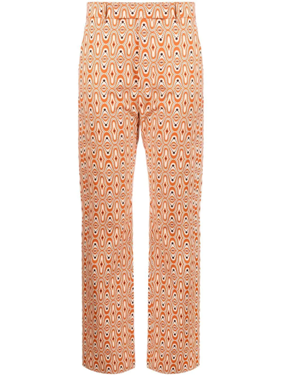 Colville Abstract-print Trousers In Orange