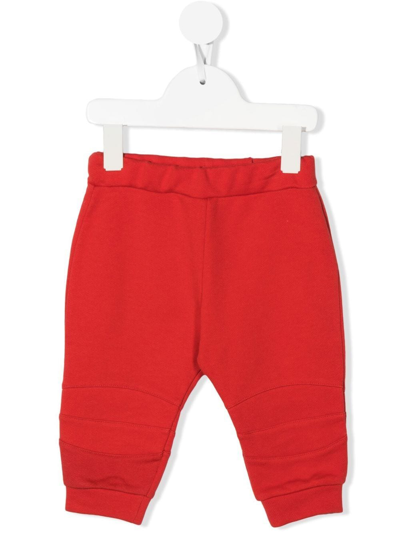 Balmain Babies' Logo-print Cotton Track Pants In Red