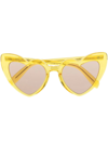 Saint Laurent Lou Lou 54mm Heart-shaped Sunglasses In Yellow
