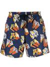 Palm Angels X Vilebrequin Logo-print Swimming Shorts In Blue