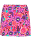 Reina Olga Geraldina Floral Ruched Skirt In Pink