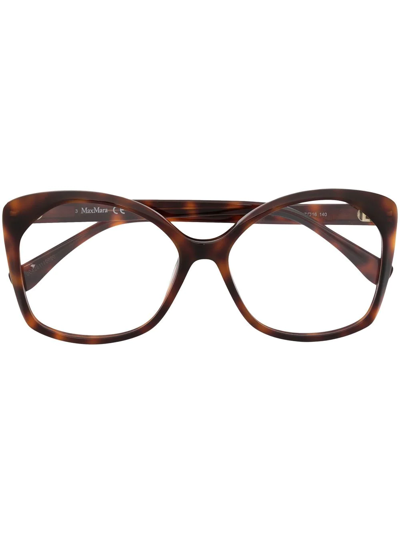 Max Mara Wayfarer Optical Glasses In Marrone