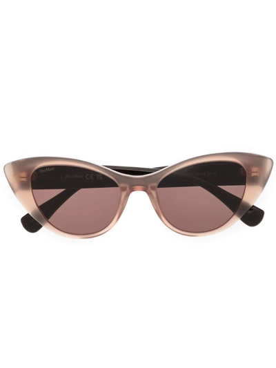 Max Mara Tortoiseshell Cat-eye Sunglasses In Milky Nude Opal Brown