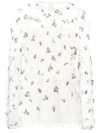 ANNA SUI SHEER FLORAL-EMBROIDERED BLOUSE