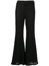 ANNA SUI FLARED CROCHET-KNIT TROUSERS