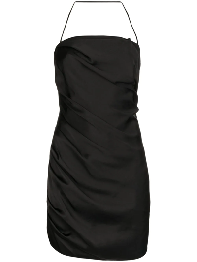 Anouki Black Draped Short Dress