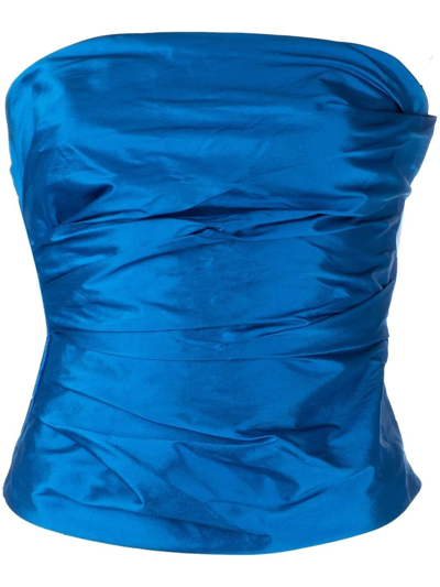 Anouki Silk Bandeau Top In Blue