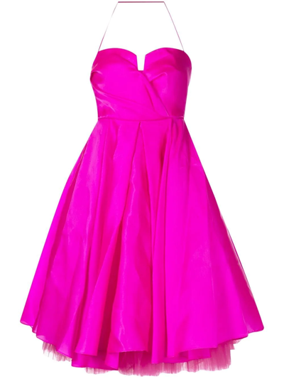 Anouki Silk Bandeau Dress In Pink