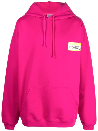 Vetements 'my Name Is' Oversize Hoodie In Fucsia
