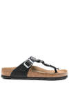 Birkenstock Gizeh Braided Sandals Woman Black In Leather