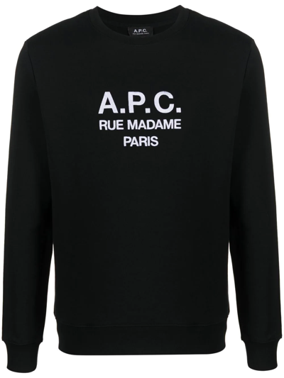 Apc Organic-cotton Logo-print Jumper In Black