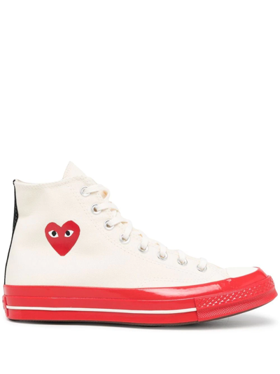 Comme Des Garçons Play Cdg Play X Converse Unisex Chuck 70 High-top Trainers In White