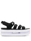 Nike Icon Classic Platform Sandals In Black