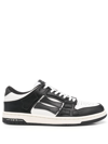 Amiri Skel Sneakers In White And Black Leather In Black