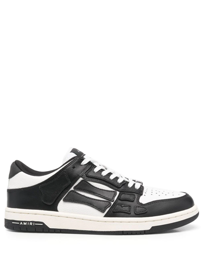 Amiri Skel Sneakers In White And Black Leather