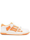 Amiri Skel-top Neon Colour-block Leather Sneakers In White