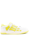 Amiri Skel-top Neon Colour-block Leather Sneakers In White