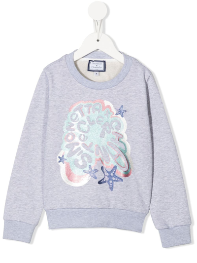 Simonetta Kids' Graphic Print Sweatshirt In Grey