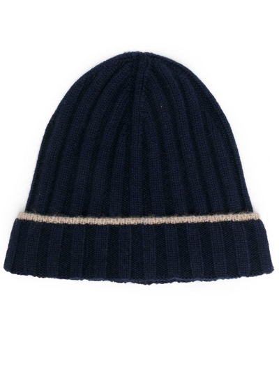 BRUNELLO CUCINELLI CASHMERE RIBBED BEANIE