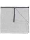 Brunello Cucinelli Contrast-trim Frayed-edge Scarf In Grey