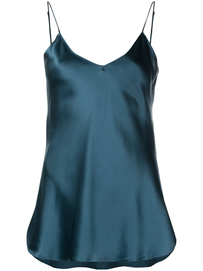 Nili Lotan Isabella Silk Camisole Top In Green