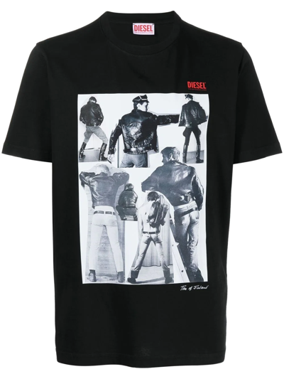 Diesel Pr-t-just-p1 Graphic-print T-shirt In Black