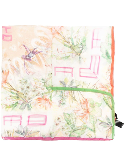 Etro Floral-print Scarf In Orange