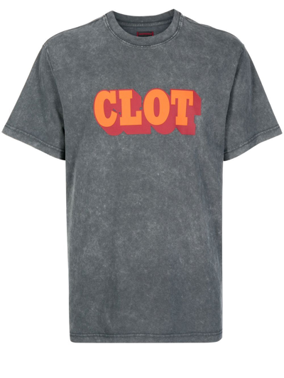 Clot Logo印花酸洗t恤 In Grey